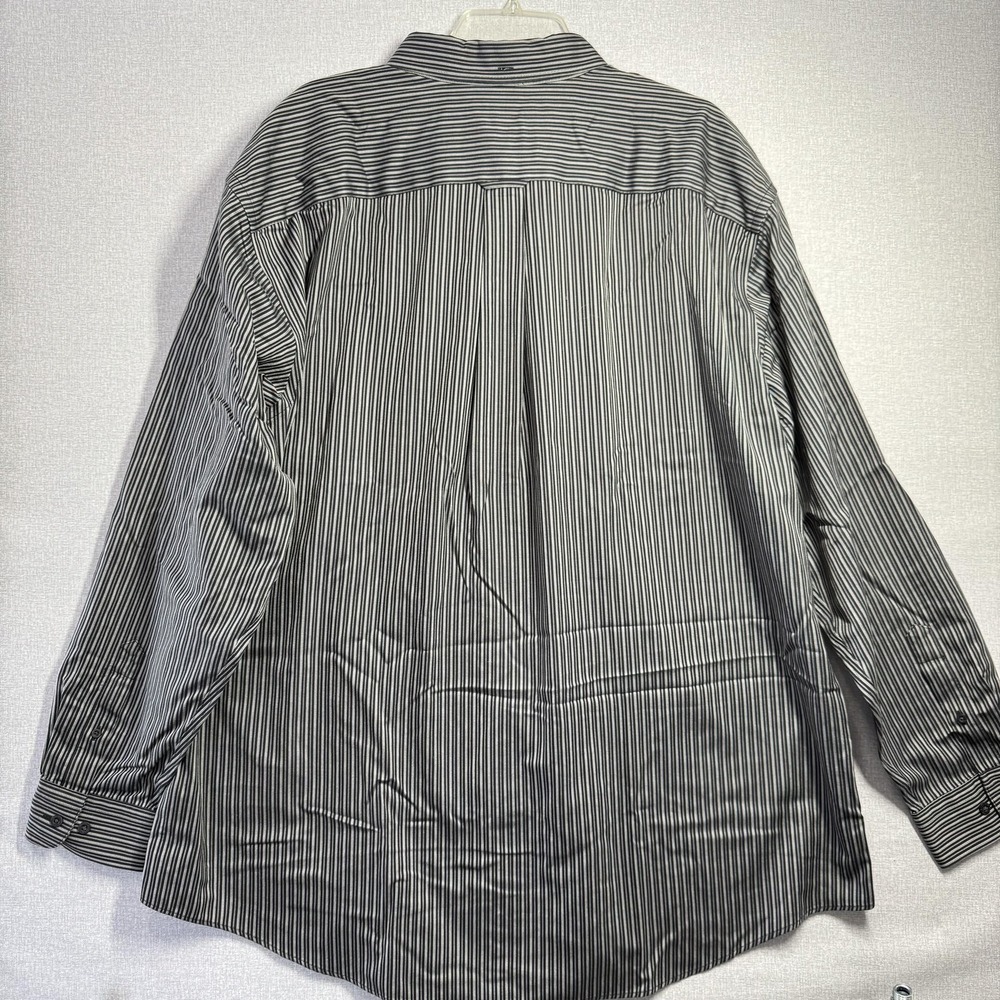 Nordstrom Shirt Mens 2XL Black White Stripe Classic Fit Non Iron Button Down - Picture 5 of 8